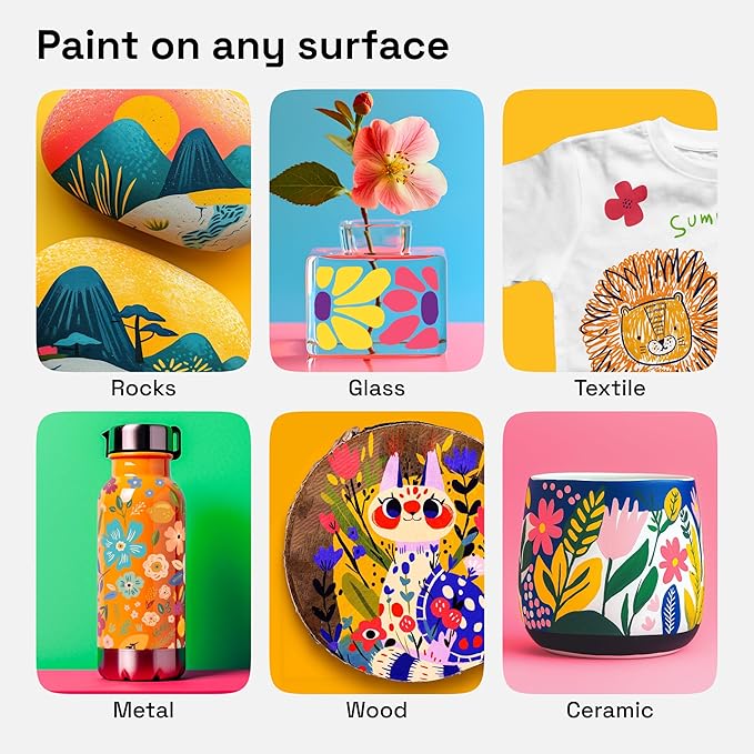 ARTISTRO 48 Rock Acrylic Paint Markers - Rock Painting Kit for Arts & Crafts - Dual Tip Acrylic Paint Pens
