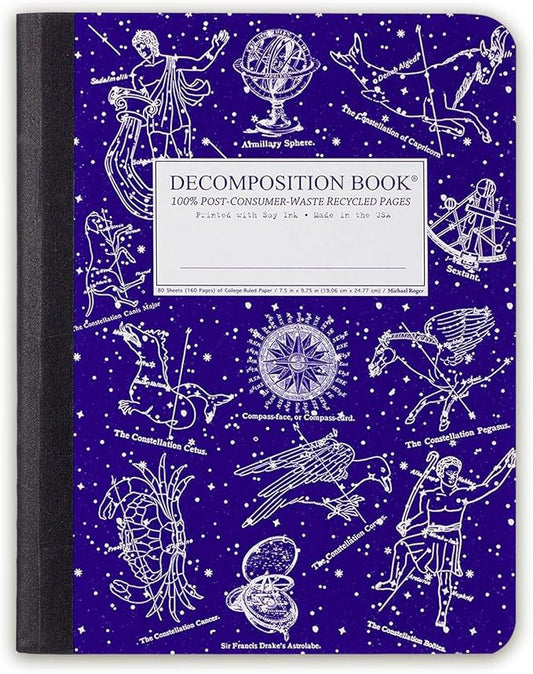 Decomposition Celestial Composition Notebook - 9.75 x 7.5 Journal with 160 Lined Pages - Notebooks for School Supplies, Home & Office - 100% Recycled Paper - Made in USA