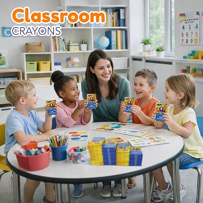4E's Novelty 48 Boxes of 8-Packs Bulk Crayons for Kids, Classroom Crayons Bulk Teachers Supplies, School Supplies, Restaurants, Birthday Party Favors Non-Toxic (48 of 8-Packs)