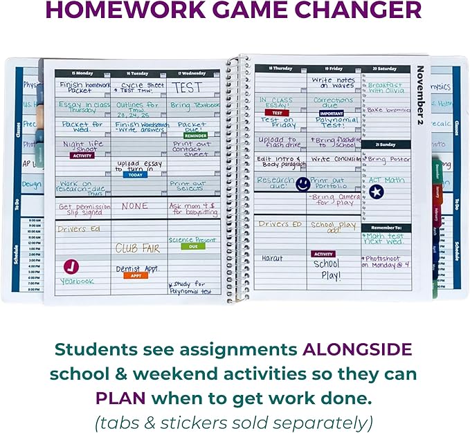 Order Out Of Chaos Academic Planner 2026-2027 Daily Weekly and Monthly Calendar, School Agenda Book, July 2026-June 2026 planner 8.5x8.25 Homework Organizer (Stormy Blue)