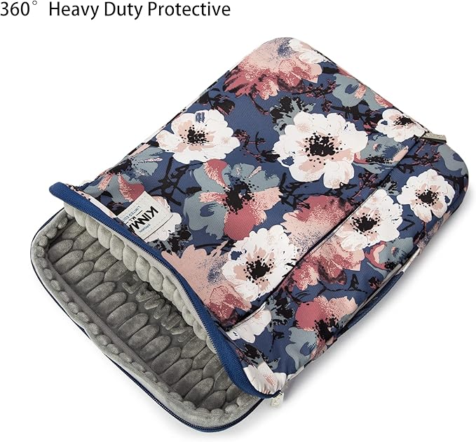Kinmac 360° Heavy Duty Protective Laptop Computer Sleeve case Bag Cover with Handle for MacBook Pro 14 inch,14 inch-14.4 inch HP Lenovo Dell ASUS Acer Laptop (Camellia)