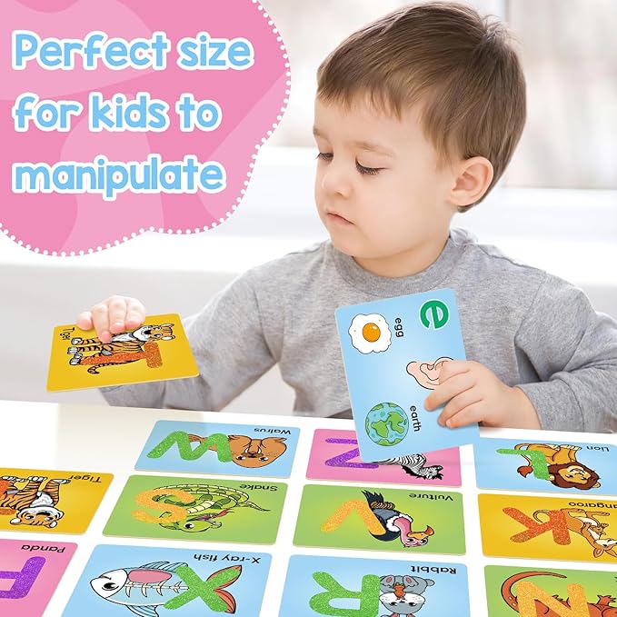 Broytain Sandpaper Letters Cards for Toddlers 3+,Word Games,Speech Therapy Toys for 3 4 5,Sensory Products, Educational Flash Cards,Learn Animals and Others
