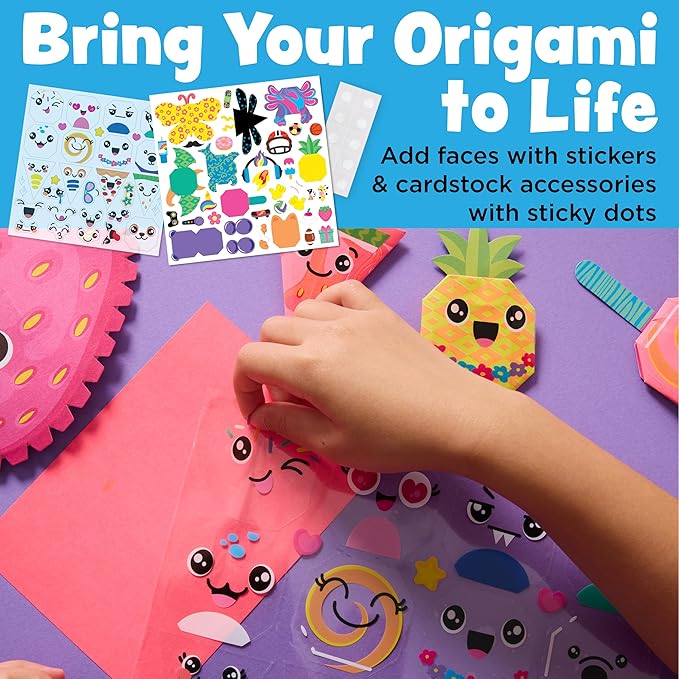 Creativity for Kids Origami Squishies Kit | Great Spring Crafts | Fold, Decorate & Squish 24 Bright Paper Creations | DIY Arts & Crafts for Kids to Build STEAM Skills & Creativity (Ages 7+)