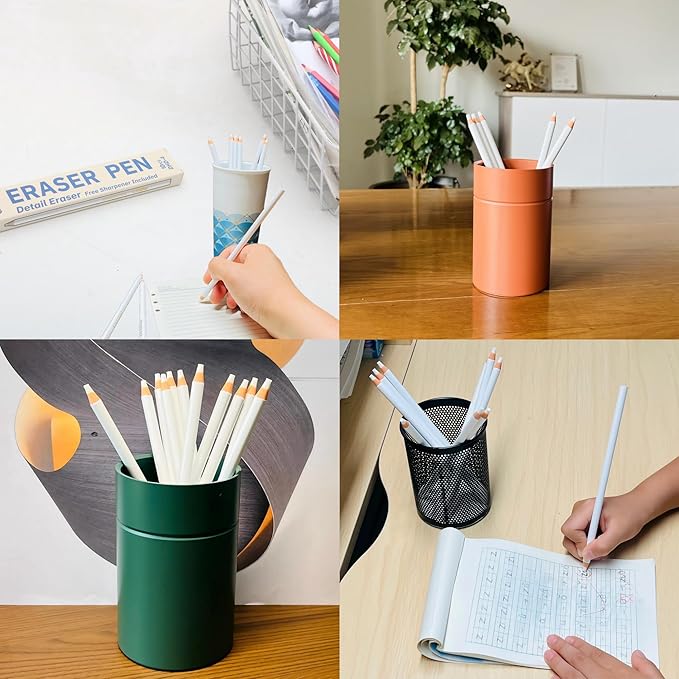Precision Eraser Pen 10-Pack, Pencil Style Art Eraser for Sketching Drawing Detailing Drafting, Smudge-Free Clean Erasing for Artists Students School Office Supplies