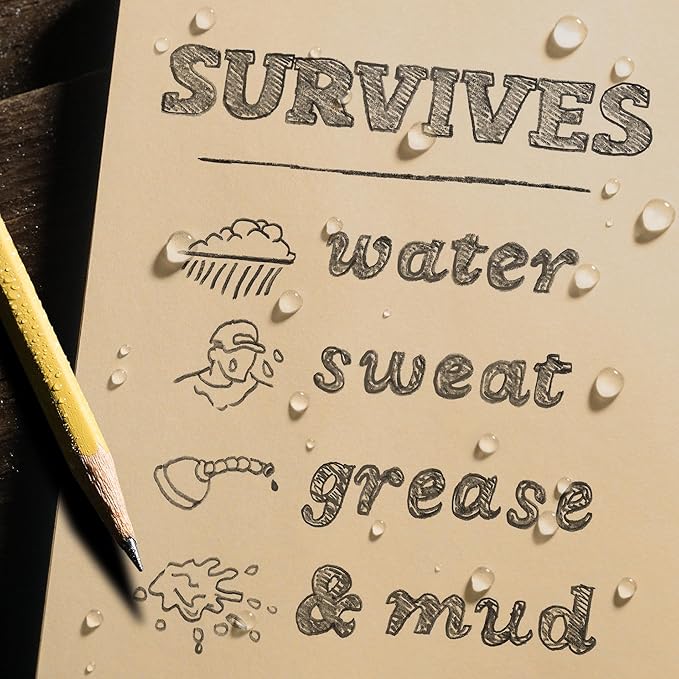 Rite in the Rain Weatherproof Side Spiral Notebook, 4.625" x 7", Brown Weatherproof Notepad, Universal Page Pattern (No. 473)