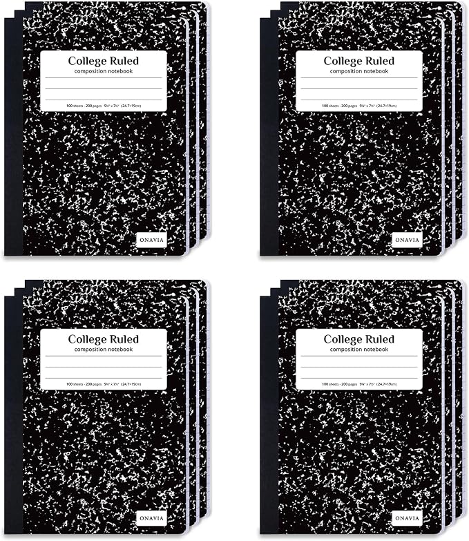 ONAVIA Composition Notebook College Ruled Bulk, 200 Pages