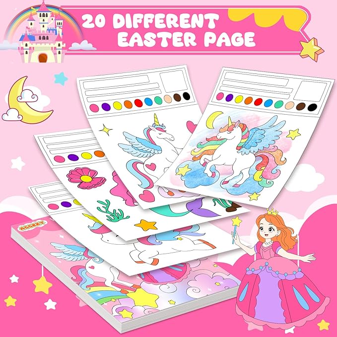 AGGKKY Paint with Water Coloring Books for Kids Toddlers Mess Free Watercolor Painting Sets Arts and Crafts for Kids 3+ Travel Activities Birthday Stocking Stuffers Toy Gift