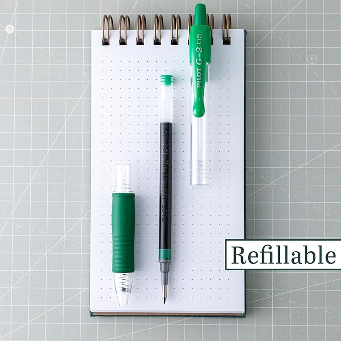 PILOT G2 Premium Refillable and Retractable Rolling Ball Gel Pens, Extra Fine Point, Green Ink, 12-Pack (31005)