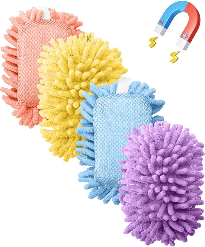 Mr. Pen- Magnetic Microfiber Shag Whiteboard Erasers, 4" x 6", 4 Pack