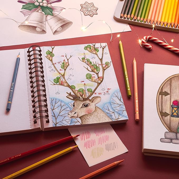 ARTISTIC EYE Premium Colored Pencils | Set of 72, Quality 3.8mm Soft Core Leads, Rich & Vibrant Colors, Blendable, Perfect for Beginner & Advanced Artists