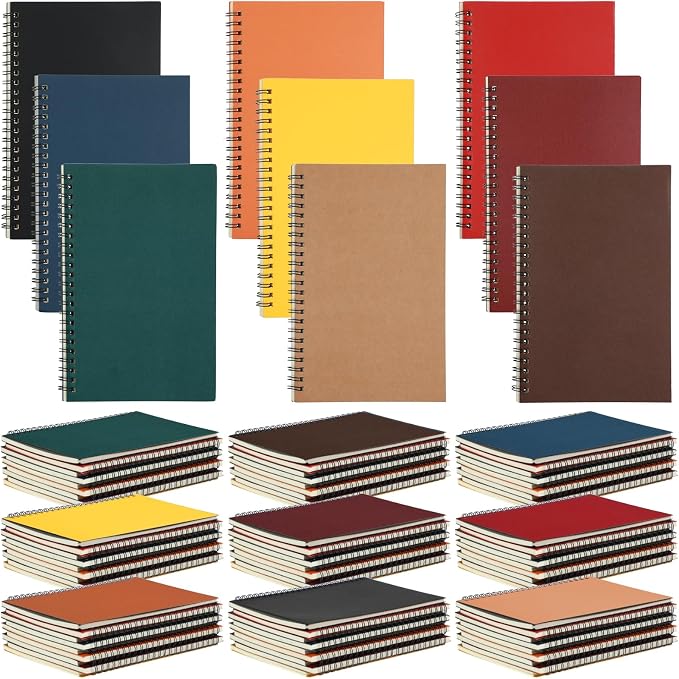 Yahenda 72 Pcs Spiral Notebooks, 1 Subject, Wide Ruled, Multi Color