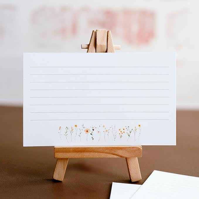 Wild Flower Index Cards by Pure Print and Design | Floral Flash Cards Perfect For Study Sessions & Learning | 100 Cards of Premium Quality with 5 Different Designs | Wild Flower | 3x5 inches