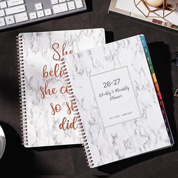 2026-2027 Planner - 2026-2027 Planner Weekly and Monthly, July 2026-June 2027, Academic Planners 8.5''x11'', Large Daily Blocks to Write, Weekly Monthly with Colorful Tabs, Inner Pocket
