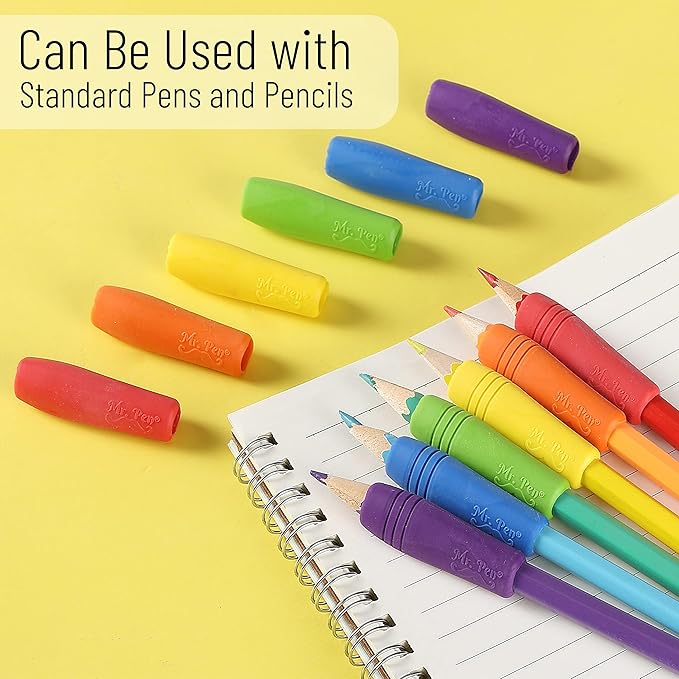 Mr. Pen- Pencil and Pen Grips, Colorful, 12 Pack, Pencil Grips for Adults, Rubber, Ergonomic, Pen Gripper