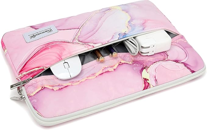 Canvaslife Pink Marble Laptop Sleeve 15 Inch 15 Case and 15.6 Laptop Bag