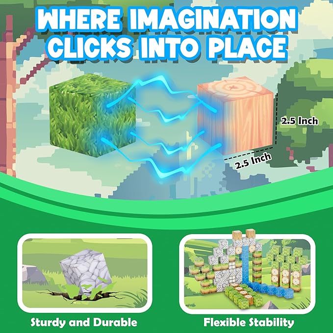 Contixo Kids Magnet Toys - ST14 145 PCs Magnetic Tiles, 3D Building Blocks, STEM Construction Creativity, Imagination, Recreational, Educational Block for Children Toddler Kids Ages 4-8