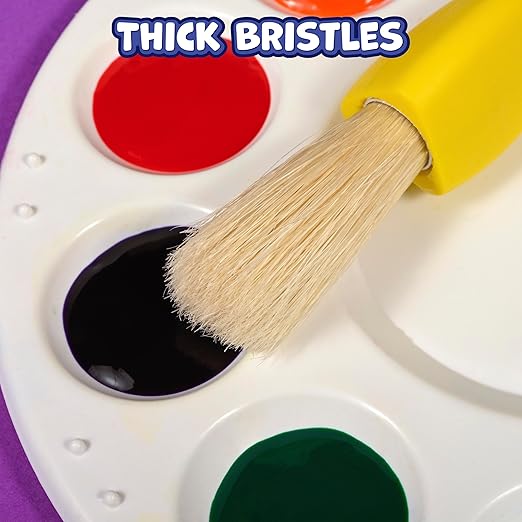 Ready 2 Learn - CE-6675 Ready 2 Learn Triangle Grip Paint Brushes - Set of 6-18m+ - Easy to Grip Paint Brushes for 2, 3 and 4 Year Olds - Encourage Writing Grip