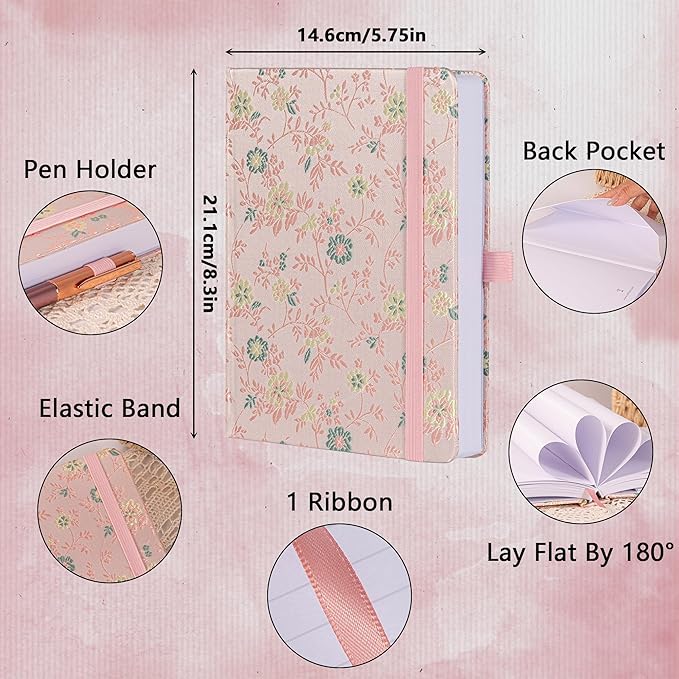 TIEFOSSI Lined Journal Notebook for Women Men, A5 Journals for Writing, 100gsm 316 College Ruled Pages, Thick Paper, Perfect for Office & Home School Supplies, 8.4 X 5.8 In