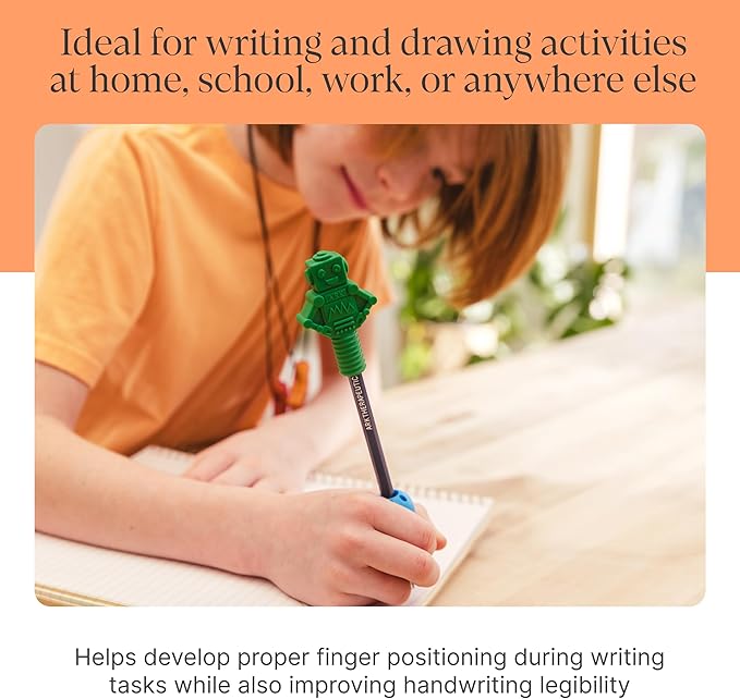 ARK Butter Pencil Grip, Web Space Opener for Proper Finger Positioning & Improved Handwriting, Pencil Grips for Kids, Occupational Therapy Tools, Lime Green, 2-Pack