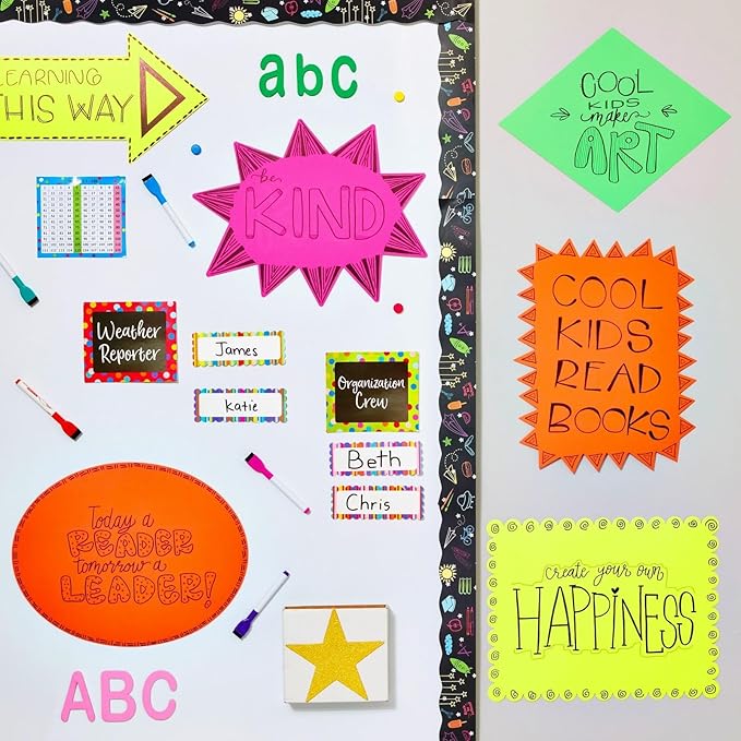 Stockroom Plus Neon Poster Board Shapes - 11 x 14 in, Assorted Neon Colors, 18-Pack - for Poster Board Signs, Trifold Decorations & Science Project Supplies