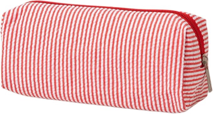 Pencil Case, Pencil Pouch for Women, Pencil Case Small, Pencil Pouch Aesthetic (Striped red)