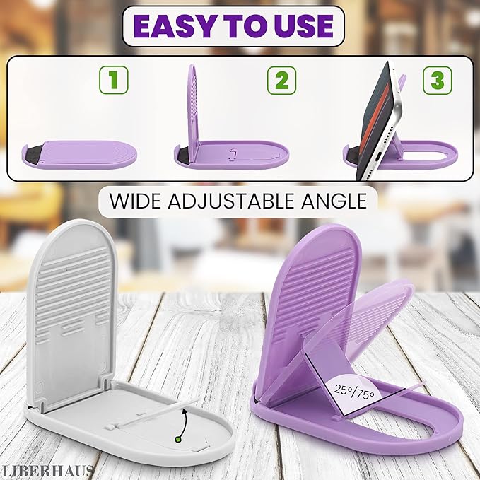12 Pcs Cell Phone Stand for Desk – Stable Cell Phone Holder Bulk Pack, Adjustable Design with Silicone Pads, Fits 4–7.9" Devices – Cellphone Stand for Desk with Anti-Slip Base & Secure Positioning