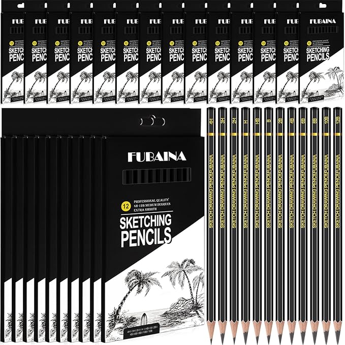 288 Pcs Drawing Sketching Pencil Set Professional (12b - 4h) Graphite Charcoal Gift Bulk for Artists Beginners, Pro Artists, Drawing Art, Sketching