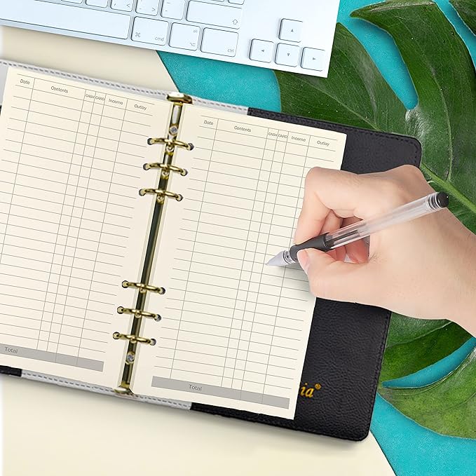 A6 Planner Inserts Binder Refill Paper,for Filofax/6 Ring Notebook Budget Binders, 45 sheets/90pages, 100Gsm Quality, Harphia (A6 3.74 x 6.77'',Finance)