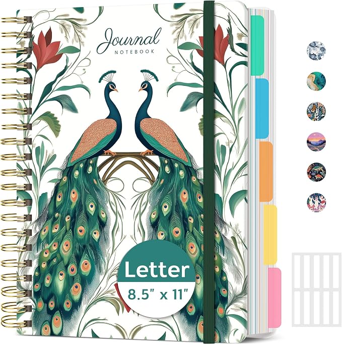 ZOTIA Large Spiral Notebooks for Work 5 Subject with Removable Dividers