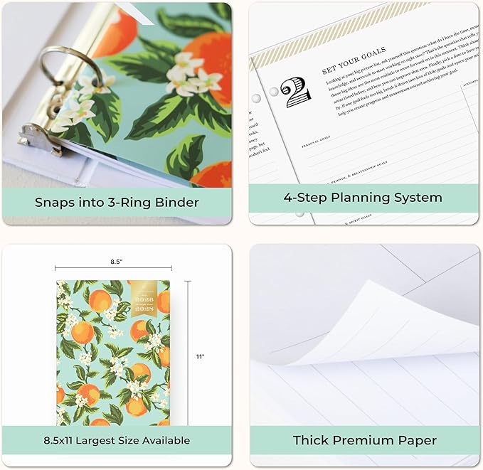 Blue Sky Day Designer 2026-2028 Monthly Academic Year 24 Month Planner Calendar, July 2026 - June 2028, 8.5" x 11", Flexible Cover, Stapled Binding, Orange Blossom Mint