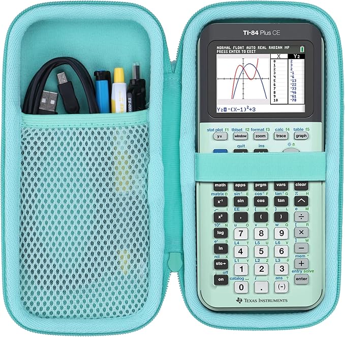 Lebakort Hard Case Compatible with Texas Instruments TI-84 Plus CE/TI-84 Plus/TI-84 Evo/TI-Nspire CX II CAS/TI-Nspire CX II/TI-83 Plus/TI-89 Titanium/TI-85 / TI-86 Color Graphing Calculator (Mint)