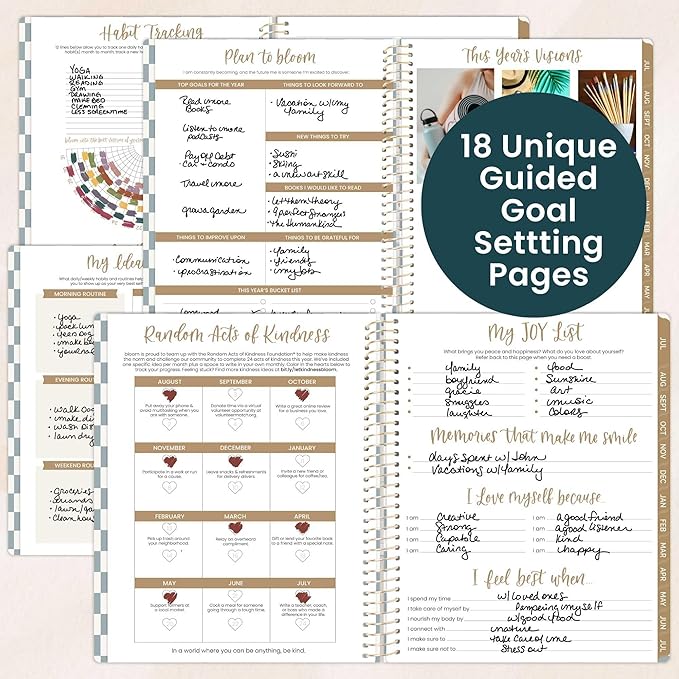 bloom daily planners 2026-2027 Planner (8.5” x 11") 13 Month Academic Year Organizer (July 2026 - July 2027) - Weekly & Monthly Agenda Book with Stickers & Tabs - Checkered