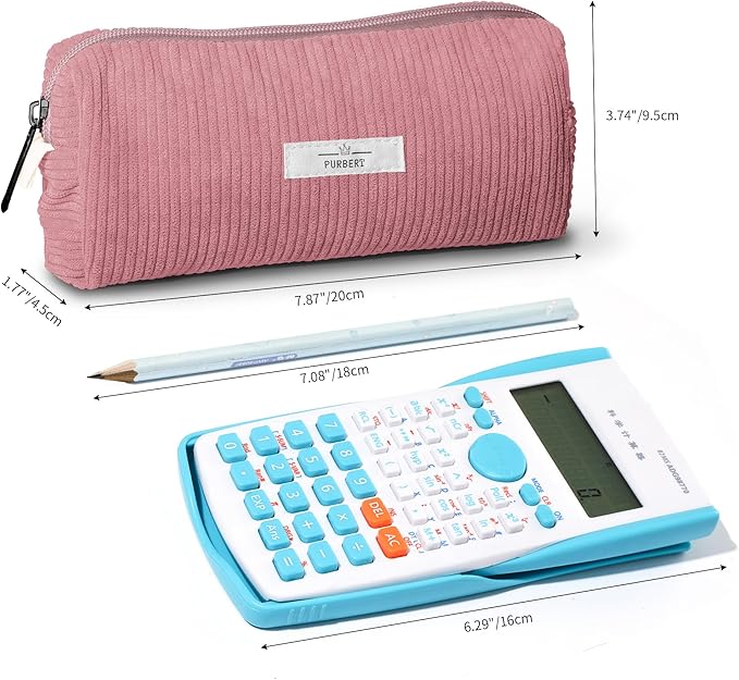 Pencil Bag Pen Case, Soft Corduroy Small Pencil Pouch Organizer with Zipper, Cute Pencil Case Pouch Stationery for Girls and Boys – Purple