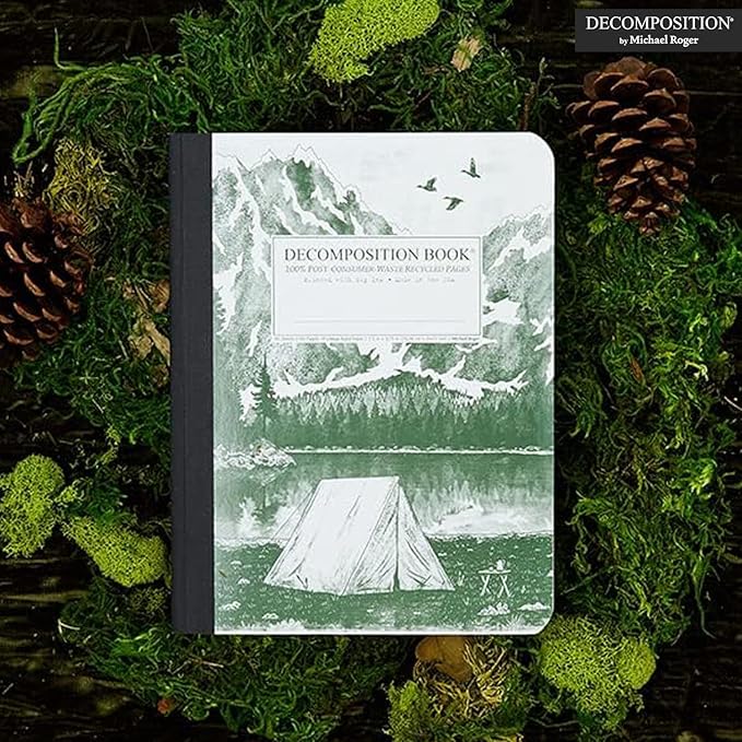 Decomposition Mountain Lake College Ruled Composition Notebook - 9.75 x 7.5 Journal with 160 Lined Pages - Notebooks for School Supplies, Home & Office - 100% Recycled Paper - Made in USA