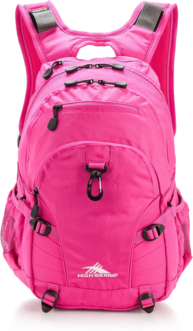High Sierra Loop Backpack, Travel, or Work Bookbag with tablet sleeve, One Size, ELECTRIC FUCHSIA