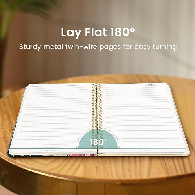 Taja Lined Spiral Notebook Journal for Women A5(5.8" × 8.3"), Cute Hardcover Notebook for Work, School & Note Taking, Pretty College Ruled Journal for Writing, 140 Pages, Monstera