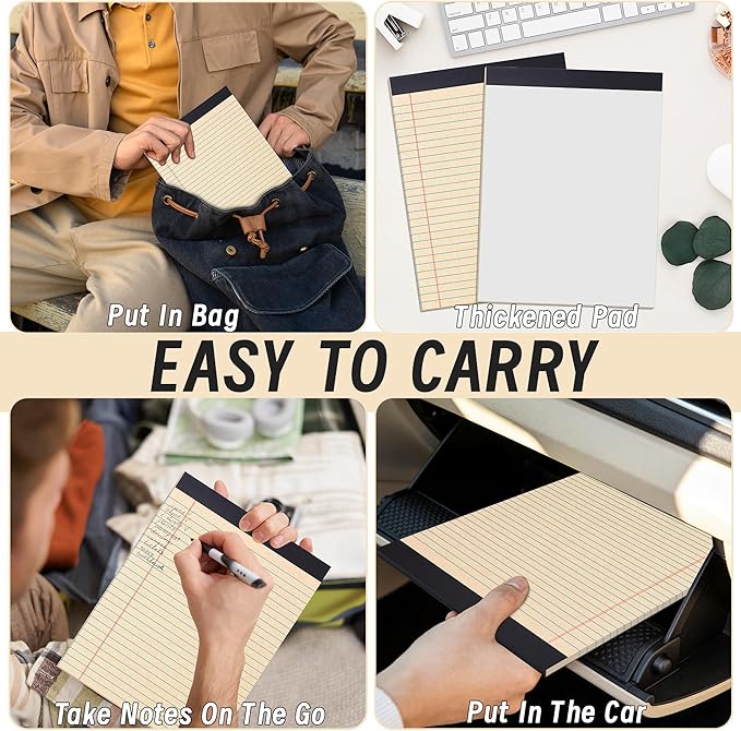 48 Pack Legal Pads 8.5" x 11" Writing Pad Note Pads for Office, 30 Sheets Recycled Notepad & Memo Pad, Paper Pads College Ruled, 8.5 x 11 Notepads for Work, Professional Notepads for Office, Home, School