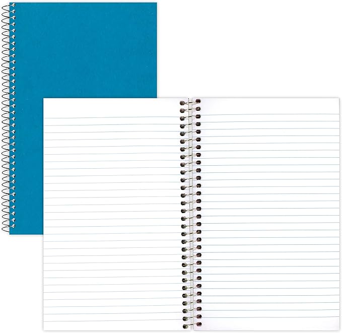 Rediform National Single-Subject Wirebound Notebooks, Medium/College Rule, Blue Kolor Kraft Front Cover, (80) 9.5 x 6 Sheets