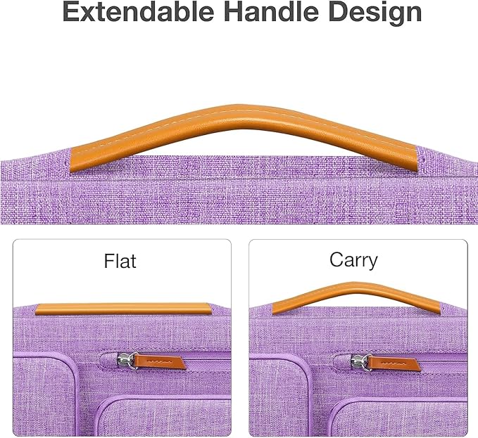 MOSISO 360 Protective Laptop Case 17.3 inch, 17-17.3 inch Laptop Sleeve Compatible with Dell, HP, Lenovo, Asus, Acer, Alienware, Side Open Carrying Case with 4 Zipper Pockets&Handle, Lilac