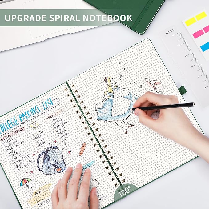 AHGXG Graph Paper Notebook, 140 Pages, B5 (7.6" x 10")