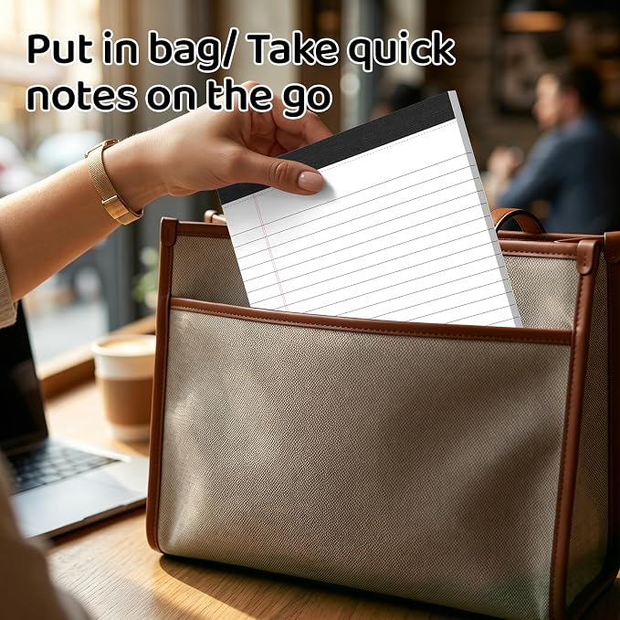 8.5x11 Lined Notepads 36 Pack - White Ruled Legal Pads with Firm Backing for Daily Lists, School Notes & Office Reminders | Smooth No-Bleed Paper for Students, Teachers & Professionals
