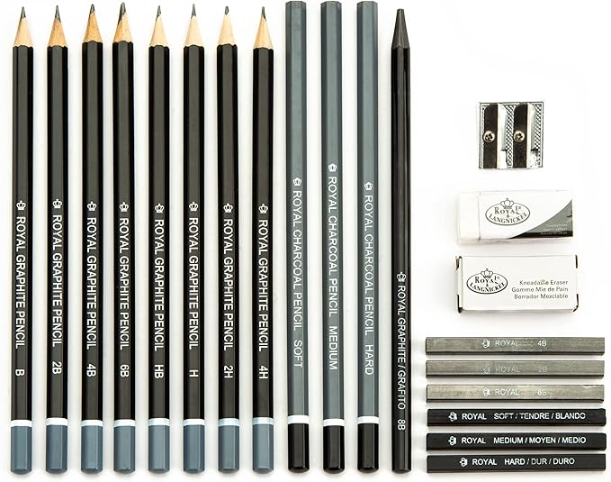 Royal & Langnickel RART-200 Essentials Sketching Pencil Set, 21-Piece