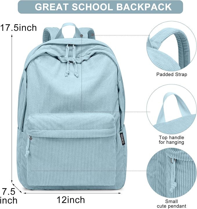 ZUBOND Backpack for School Girls and Boys, Lightweight School Bookbag for Teens College Students Women & Men, Cute Large Laptop Backpack Fits 15.6 Inch Notebook