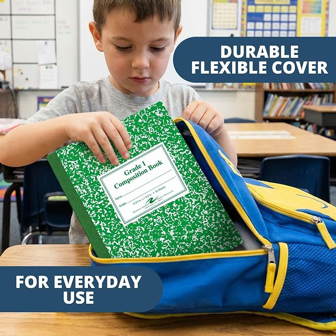 Roaring Spring Grade One Composition Book, 10 x 8 Inches, 50 Sheets (77920)