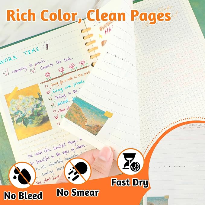 APOGO 12 Colors No Bleed Liquid Ink Pens For Journaling, 0.5mm Fine Point Bible Pens, Quick-Dry and Dispense Ink evenly, Smooth Writing Gel Pens for Bullet Journal and Taking Notes