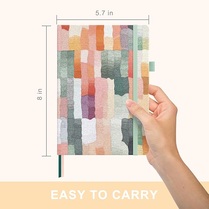 &And Per Se Hardcover Notebook – A5 5.7"x8" College Ruled, 160 Pages, 100gsm Thick Paper – Aesthetic Journal for Women, Gift-Ready Planner, Everyday Writing Notebook (Colorful Stripes)