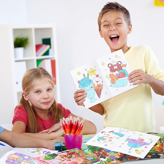 BenLouis Coloring Books Party Favors Bulk Mini Coloring Books for Kids Ages 4-8-12 Small Activity Books For Birthday Party Gifts Goodie Bags Stuffers Classroom Travel Activity（24pcs Colorful）