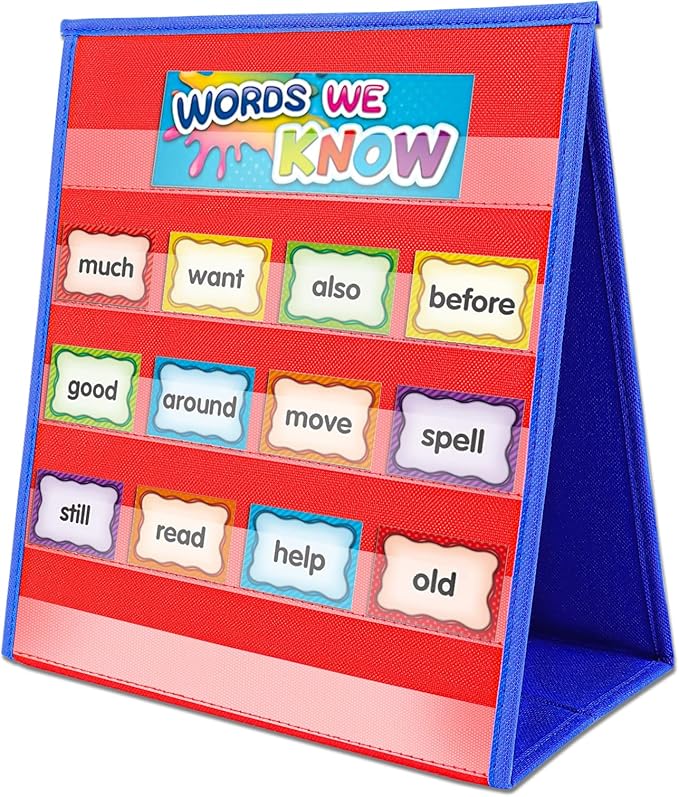 EAMAY Reading Specialist Multipurpose Table Top Pocket Chart (12W*13L, Blue)