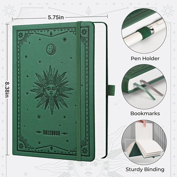 EMSHOI Lined Journal Notebook, 320 Numbered Pages, A5 Size (5.7'' x 8.3'')