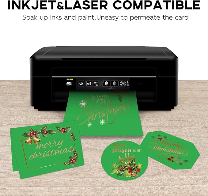 100 Sheets Green Cardstock 8.5 x 11, Goefun 65lb Green Construction Paper 8.5 x 11 for Christmas Cards Making, Invitations and Craft